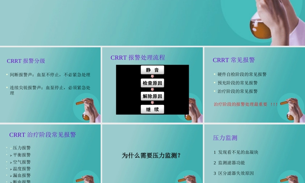 CRRT常见报警和处理PPT专业课件