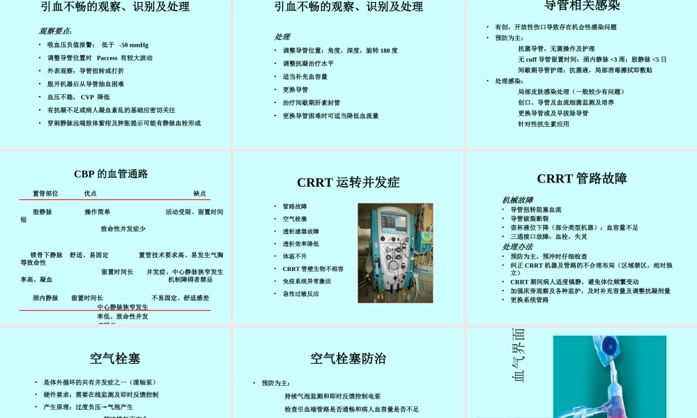 CRRT并发症和处置优质PPT课件