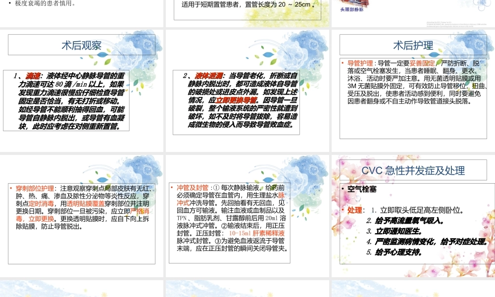 CVC置管和医疗护理治疗讲义