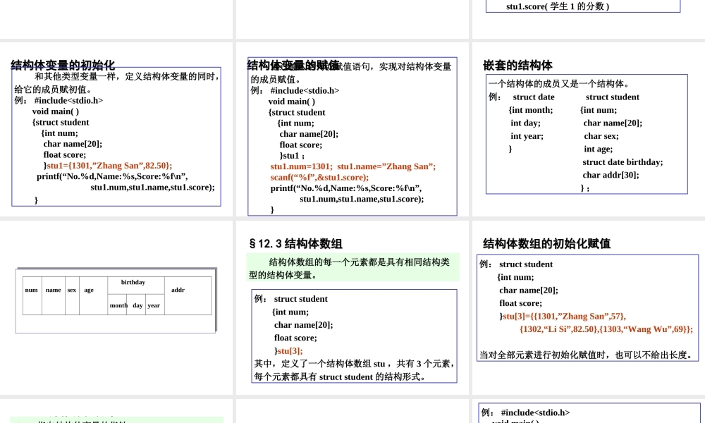 C语言程序设计结构体和共用体完整版PPT专业课件