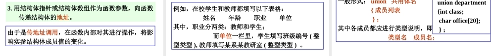 C语言程序设计结构体和共用体完整版PPT专业课件