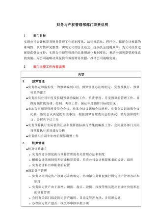 DE-职责描述-财务与产权管理部