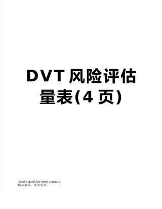 DVT风险评估量表