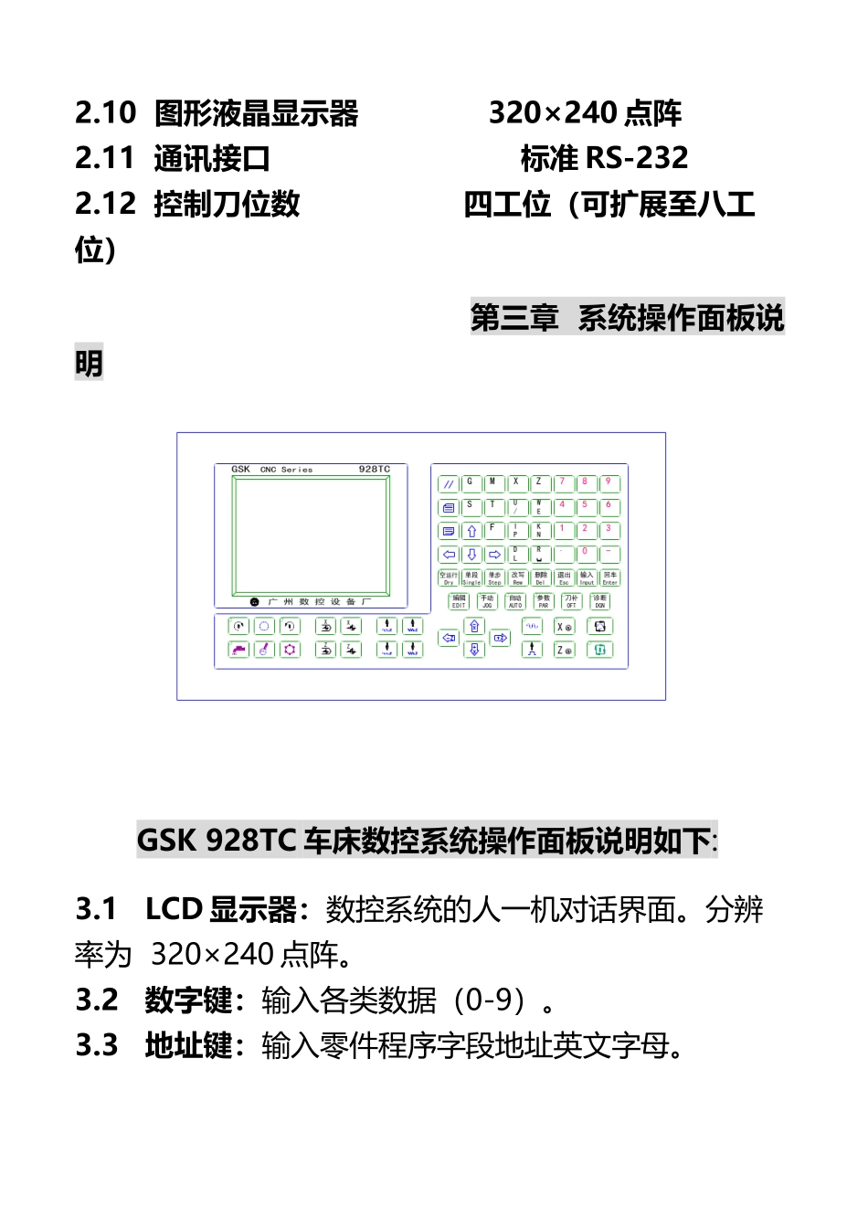 GSK928TC数控系统用户手册_第3页