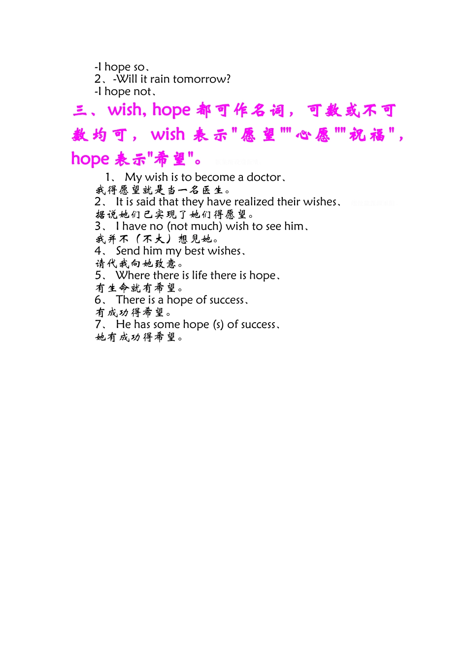 hope和wish的重点用法_第3页