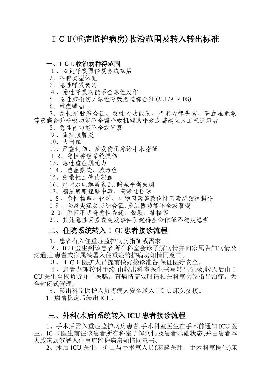 icu收治范围及标准_第1页