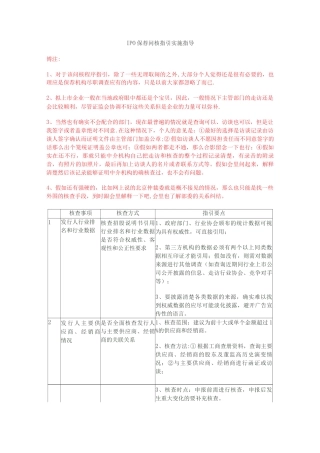 IPO保荐问核指引实施指导
