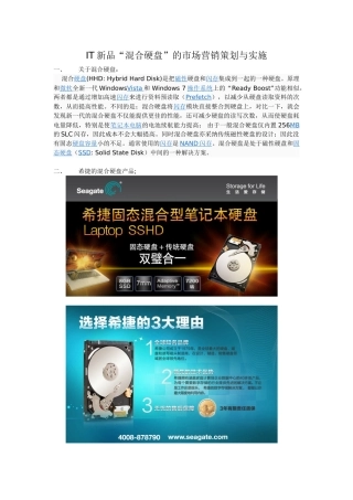 IT新品“混合硬盘”的市场营销策划与实施-1