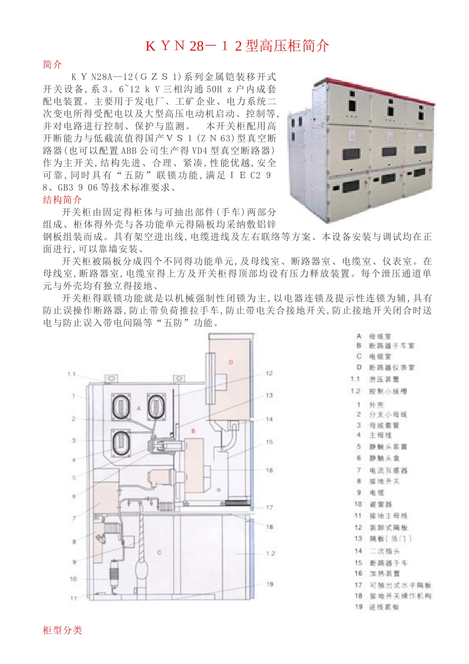 KYN28-12型高压柜设计总结_第1页