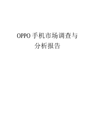 OPPO手机营销策划方案
