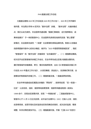 PMS数据治理工作总结