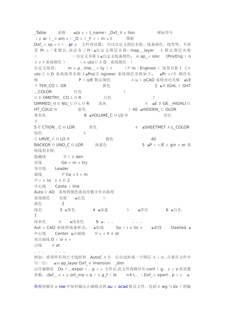 PROE转CAD时图层,颜色,线型控制_第2页
