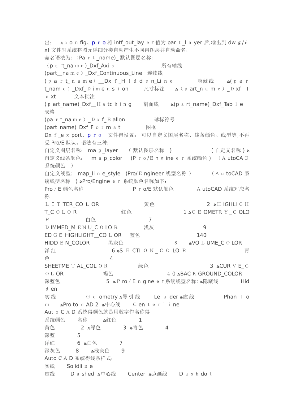 PROE转CAD时图层,颜色,线型控制_第3页