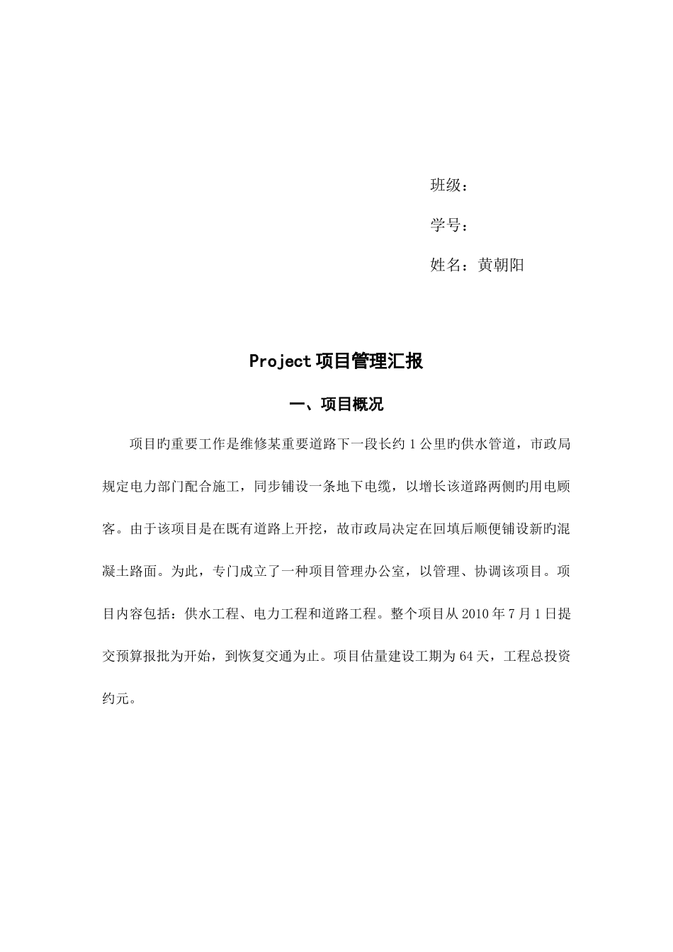 PROJECT项目管理报告_第2页