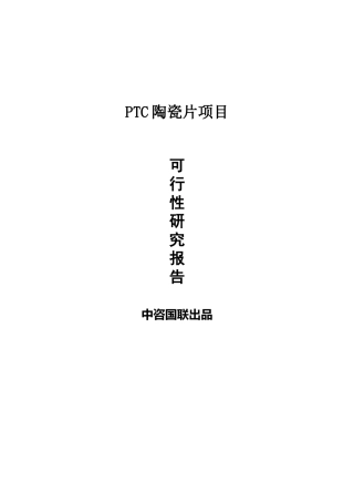 PTC陶瓷片项目可行性研究报告范文