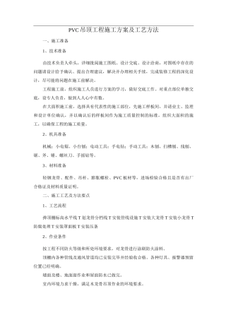 PVC吊顶工程施工方案及工艺方法