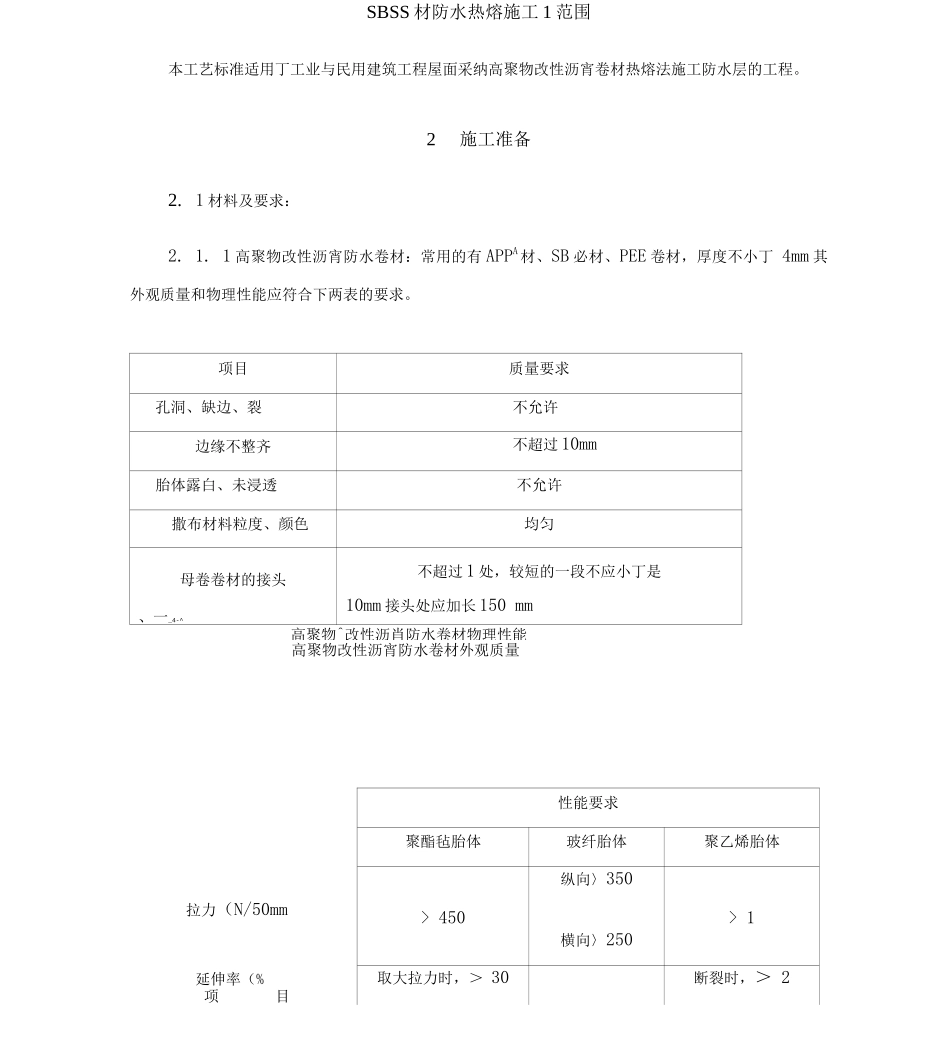 SBS卷材防水热熔施工_第1页