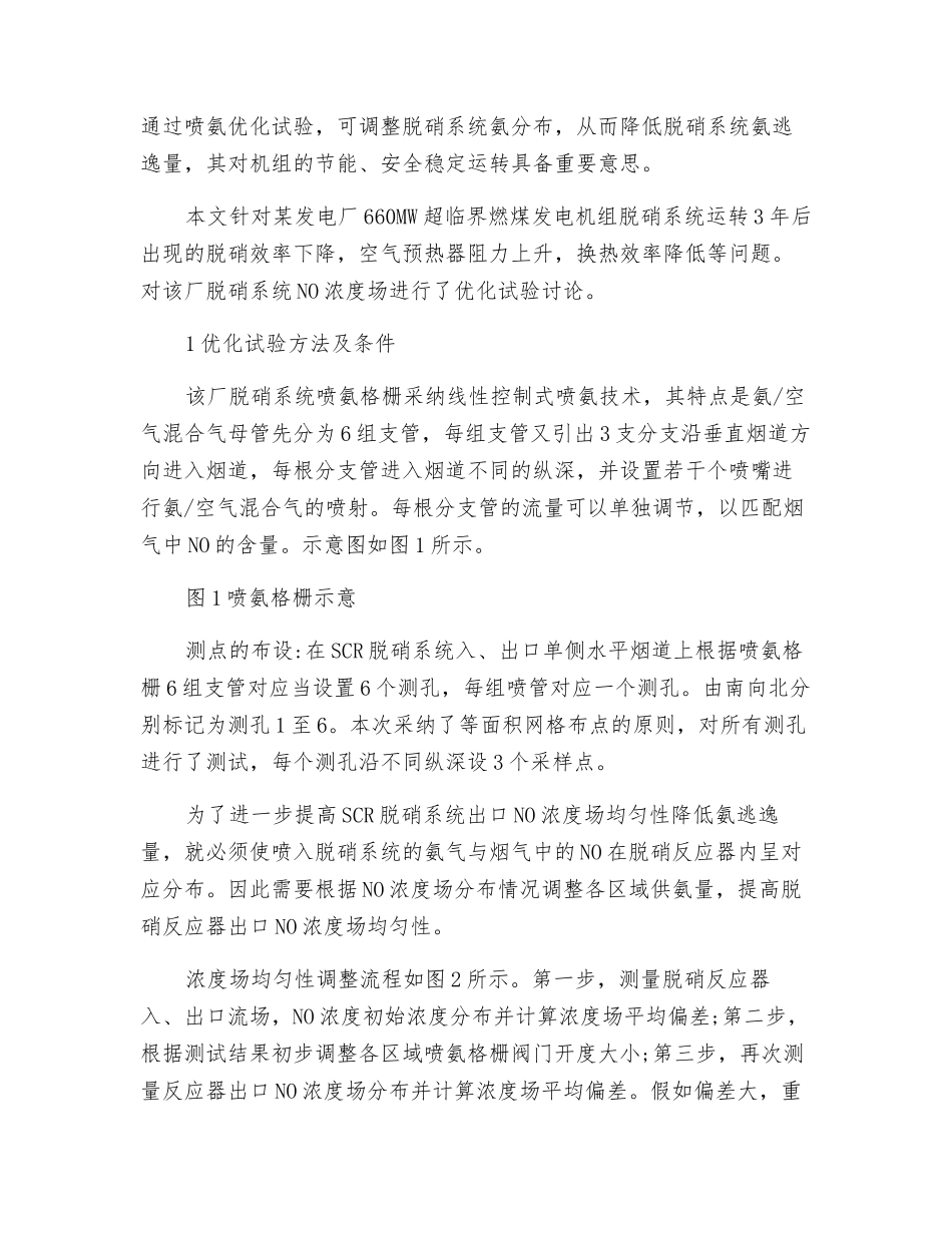 SCR烟气脱硝系统NO浓度场优化试验研究_第2页