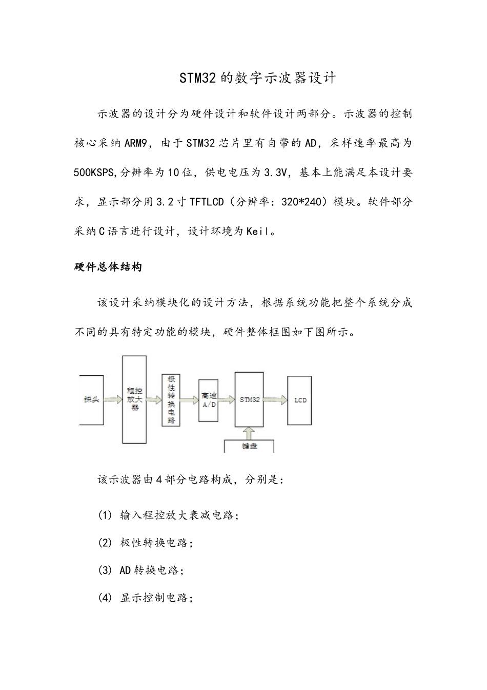 STM32的数字示波器设计_第1页