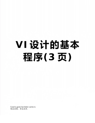 VI设计的基本程序
