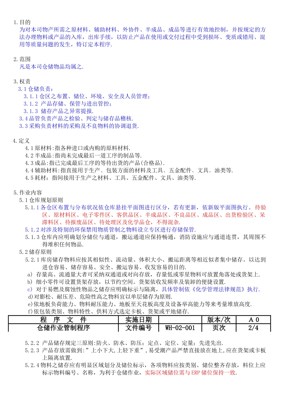 WH-02-001-A0-仓储管理作业程序_第2页