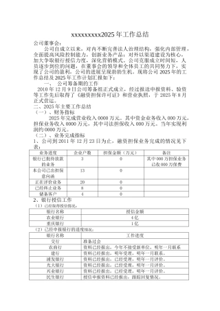 xxxxx公司2025年工作总结