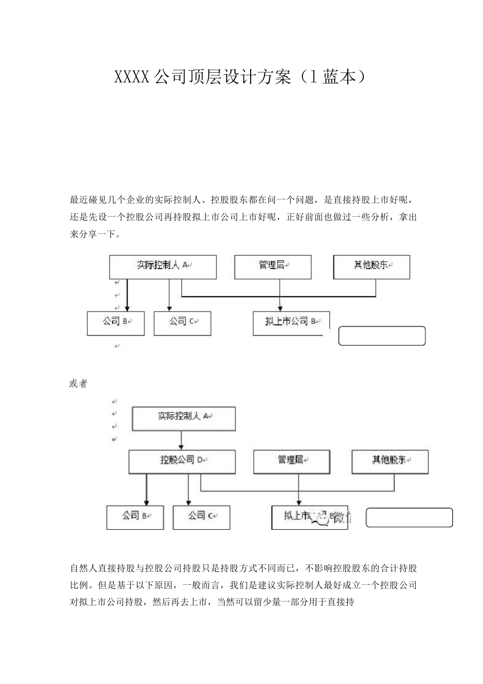XXXX公司顶层设计方案_第1页