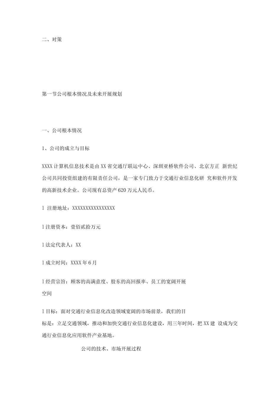 XXXX计算机信息技术有限公司商业计划书_第3页