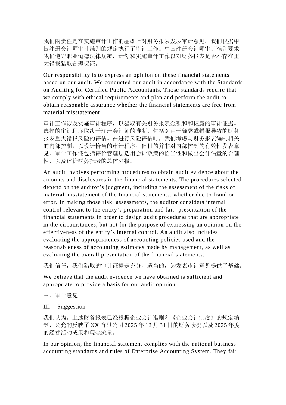 XX会计师事务所有限公司审计报告_第2页