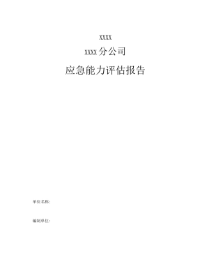 XX公司应急能力评估报告