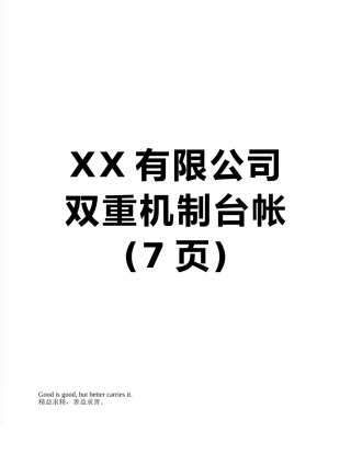 XX有限公司双重机制台帐