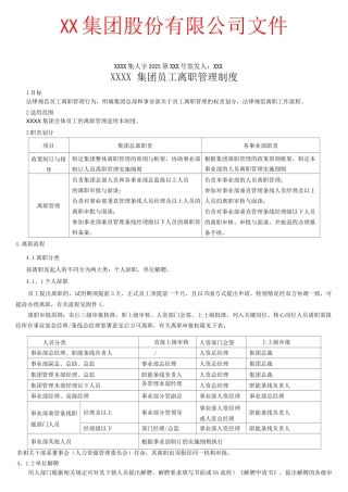 XX集团有限公司员工离职管理制度