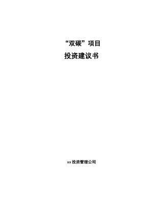 “双碳”项目投资建议书-