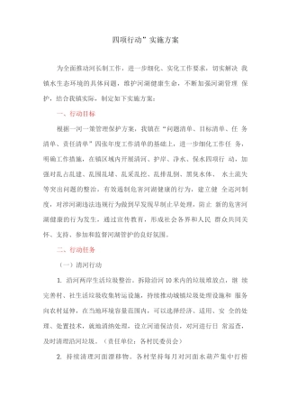 “四项行动”实施方案
