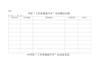 “工作质量提升年活动整改台账