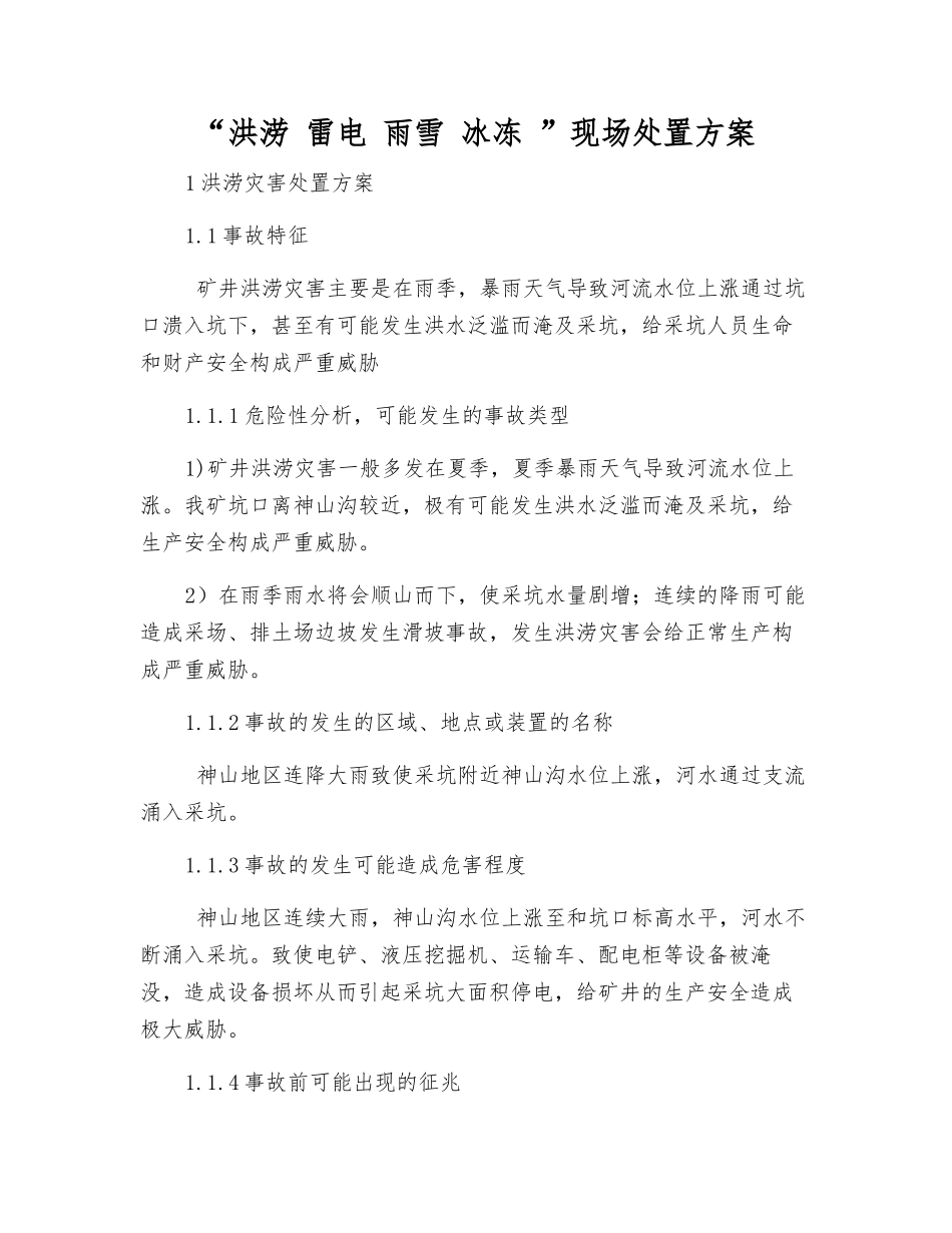 “洪涝-雷电-雨雪-冰冻-”现场处置方案_第2页
