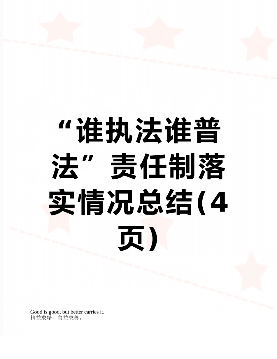 “谁执法谁普法”责任制落实情况总结_第1页