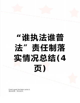 “谁执法谁普法”责任制落实情况总结