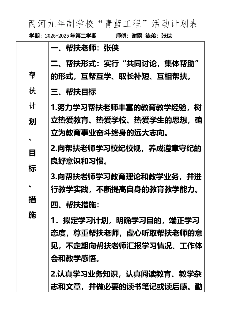 “青蓝工程”活动记录表--_第2页