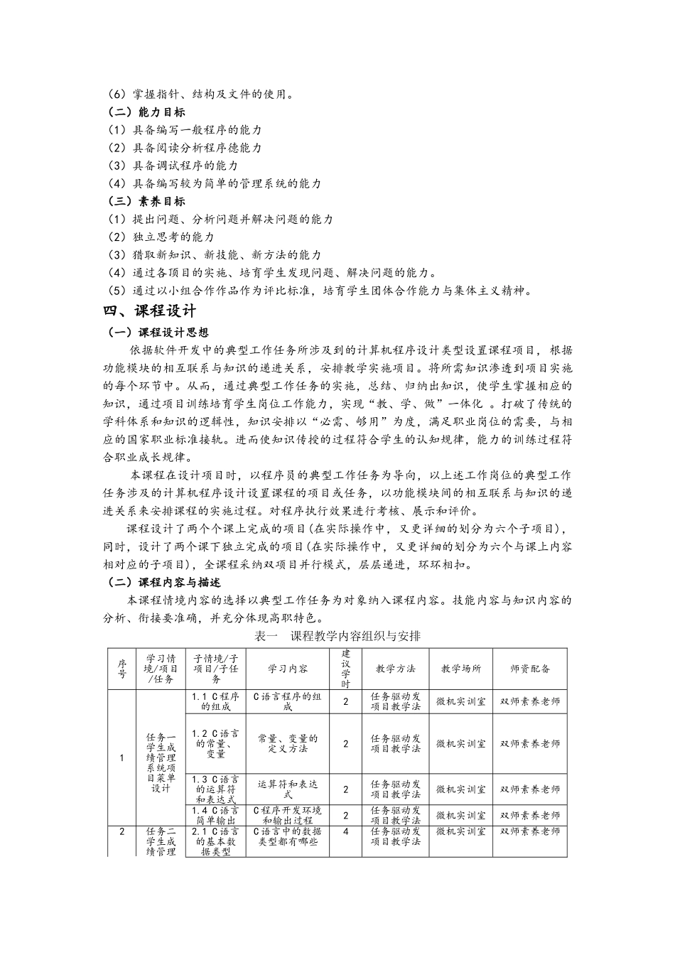 《C语言》课程标准_第3页