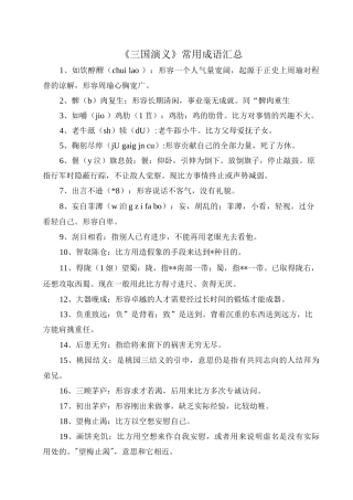 《三国演义》常用成语