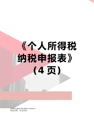 《个人所得税纳税申报表》