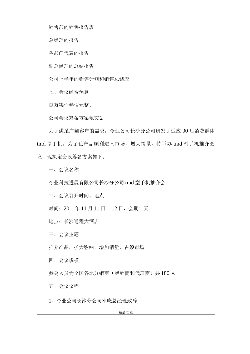 《公司会议筹备方案范文》_第2页