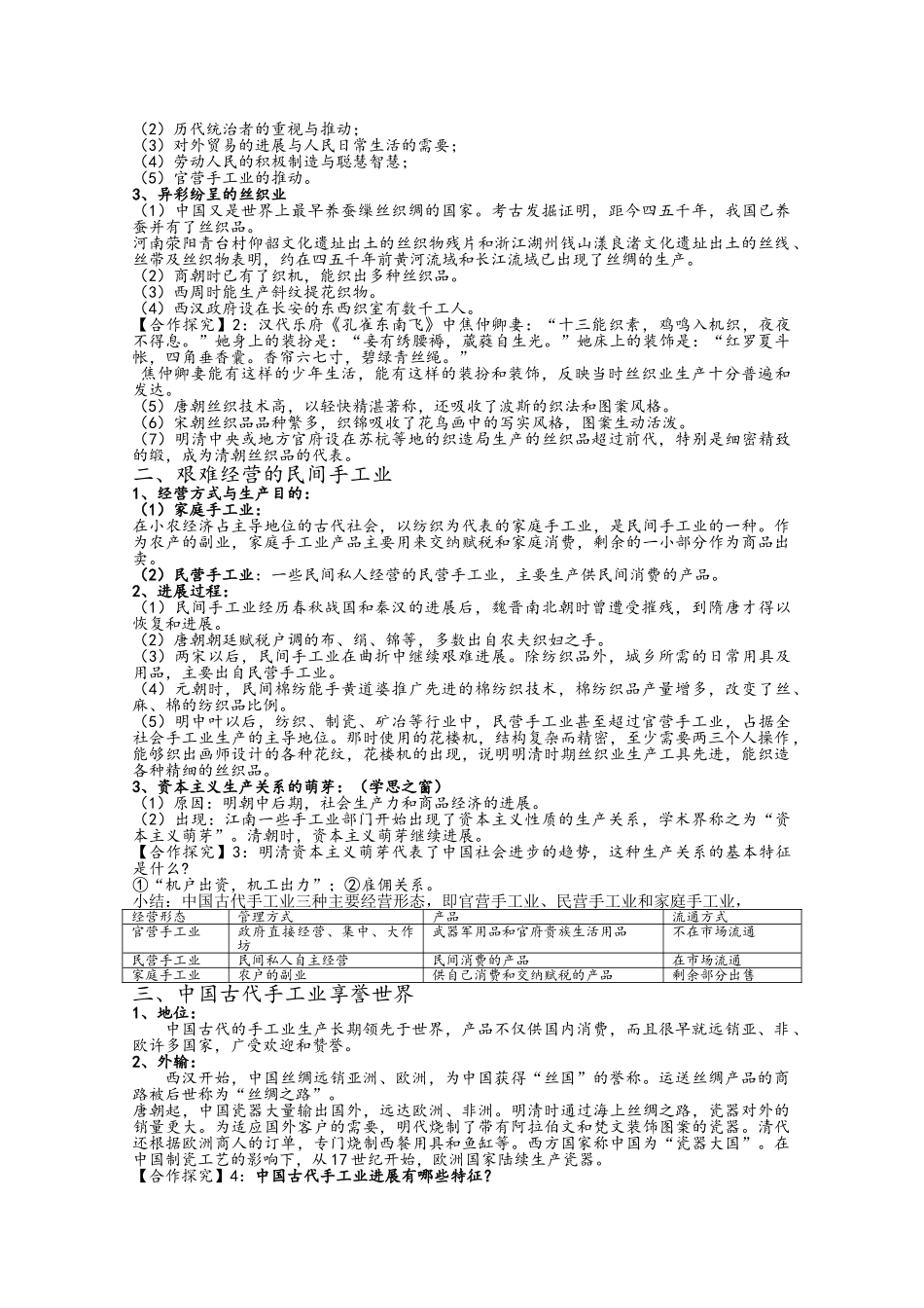 《古代手工业的进步》教案最全版_第2页