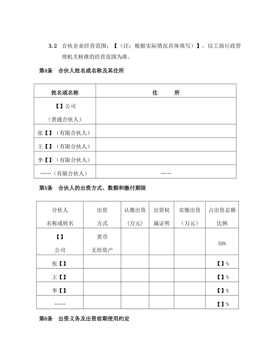 《合伙协议》模板_第3页