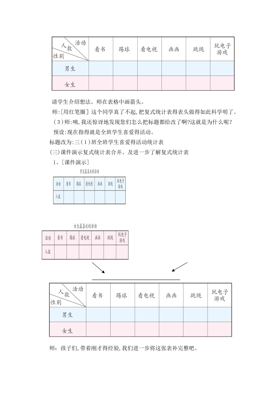 《复式统计表》教学设计_第3页