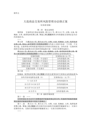 《大连商品交易所风险管理办法修正案》