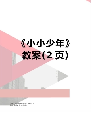 《小小少年》教案