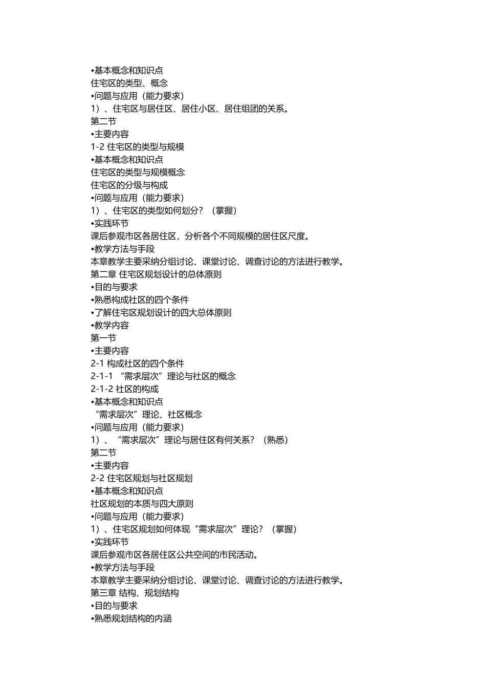 《居住区规划原理设计》课程教学大纲_第3页