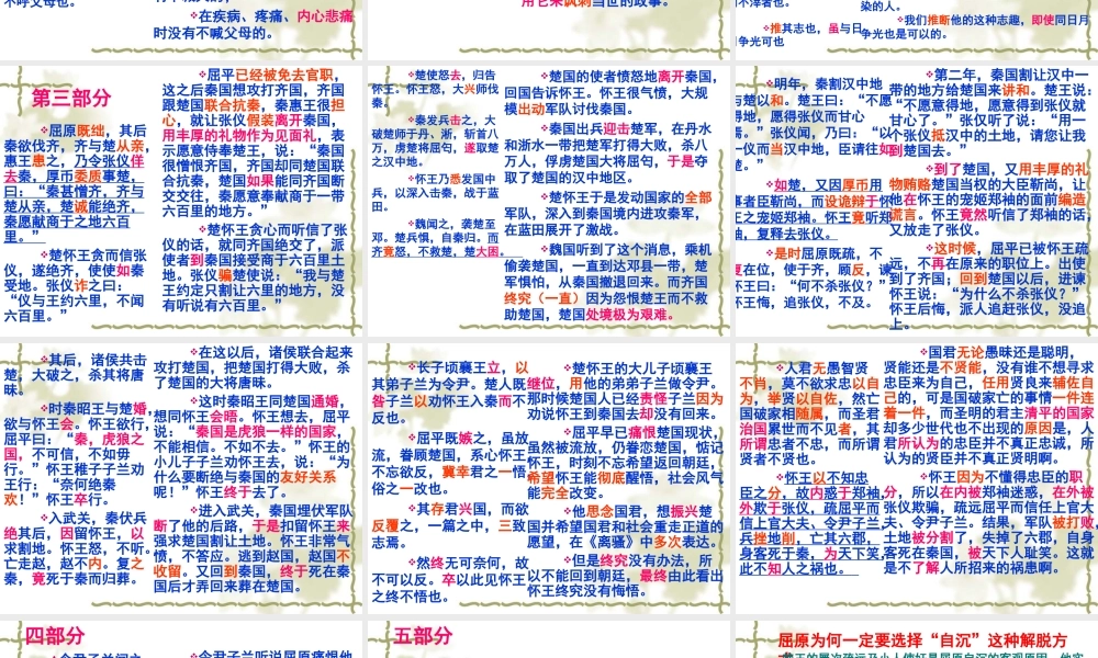 《屈原列传》全面翻译专题培训课件